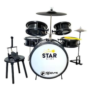 Bateria Infantil Profissional Chimbal Star Kids - Preto
