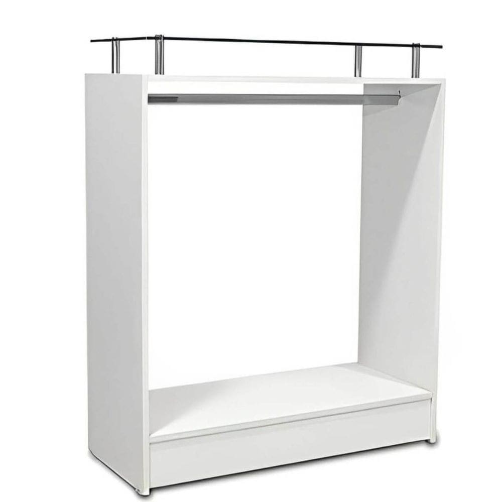 Balcão Arara Expositor Com Vidro Branco 110X87X38Cm - Deep