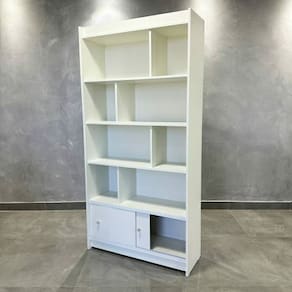 Estante Meia Colméia Com Porta E Divisórias No Meio Branco 185X92X32Cm - Deep