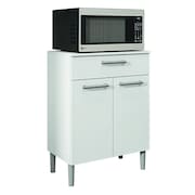 Armário de Cozinha Balcão Multiuso Para Micro Ondas Com Gaveta Diamante Branco Kit`s Paraná