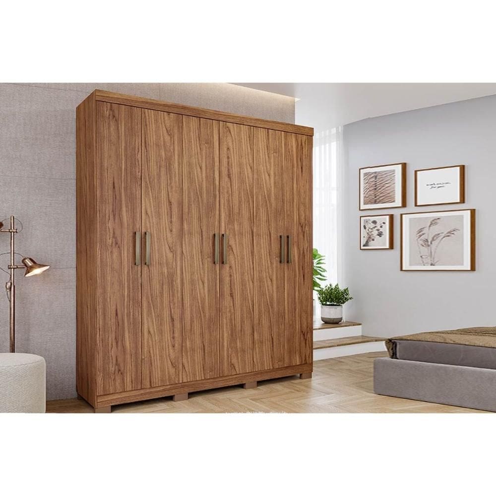 Guarda Roupa Casal 6 Portas e 2 Gavetas c/ 1 Espelho Interno Milena Cinamomo - Panan