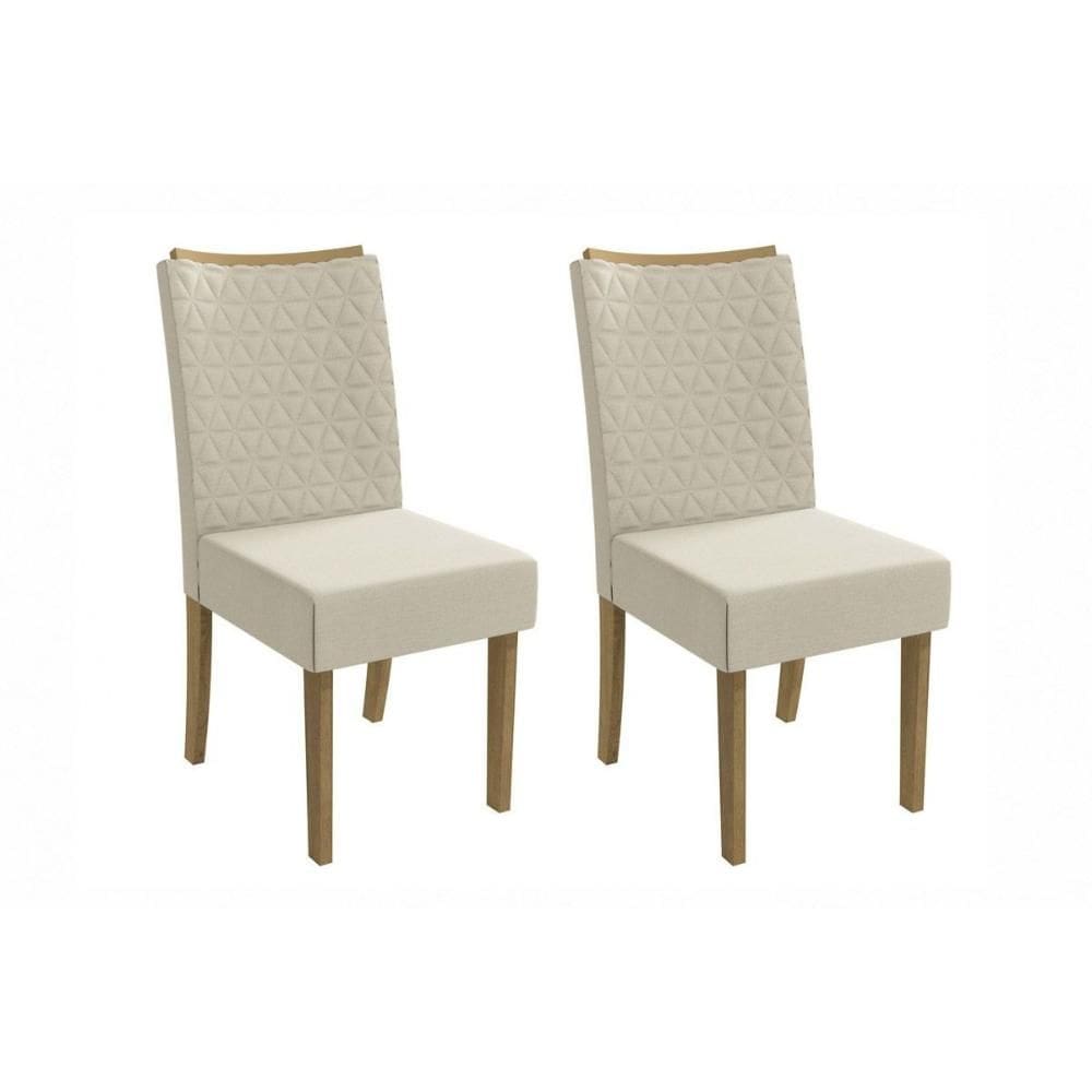 Cadeira de Cozinha 2CAD129 Kit 2 Un Canela/Linho Bege - Kappesberg