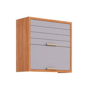 Módulo Cozinha MGM Eloise Armário c/ 2 Portas Basculante Riscadas 80 cm Cinamomo/Platina-MGM
