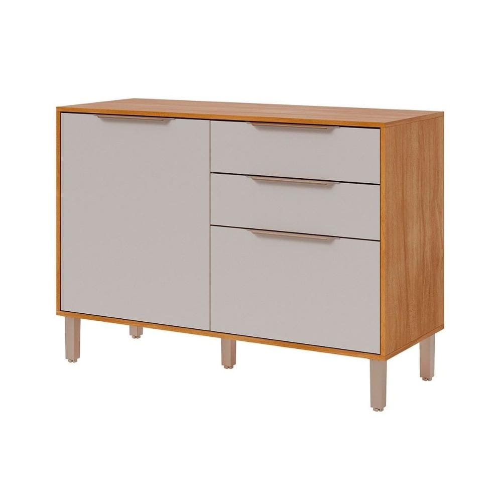 Módulo Cozinha MGM Divina Balcão c/ Tampo c/ 2 Portas e 2 Gavetas 120 cm Cinamomo/Off White-MGM