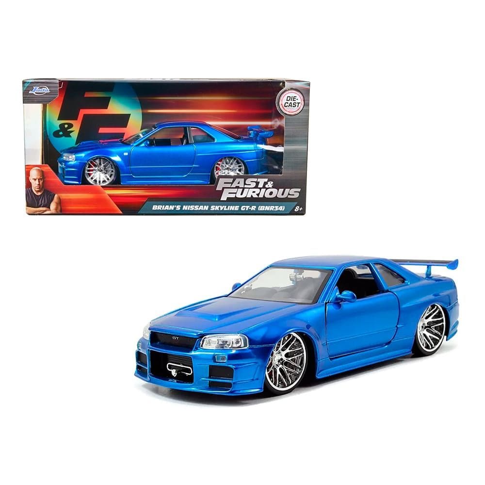 Miniatura Nissan Skyline GT-R R34 Brian Velozes F 1:24 Jada