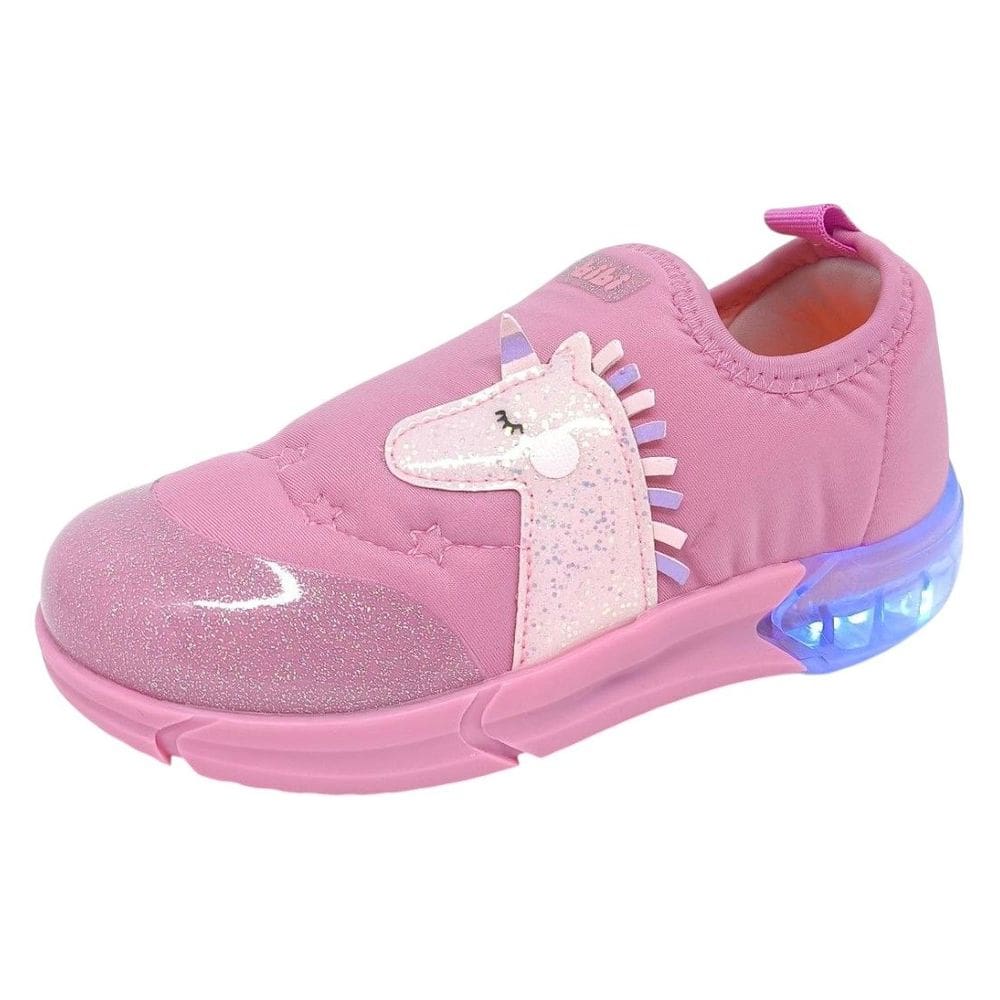Tênis Infantil Menina Estilo Luz LED Unicórnio Space Bibi