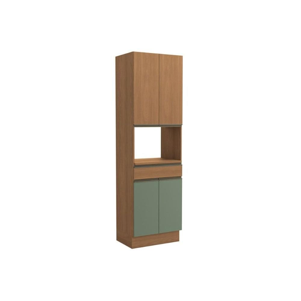 Módulo Cozinha Kappesberg Maxxi G751 c/ 4 Portas 1 Gaveta e 1 Nicho p/ Forno 70cm Canela/Verde-Kappesberg