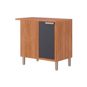 Módulo Cozinha MGM Eloise Balcão c/ Tampo Nicho de Canto c/ 1 Porta 92cm Cinamomo/Titanium-MGM