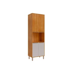 Torre Quente de Cozinha Paneleiro Divina c/ 4 Portas e 1 Nicho p/ Forno 70 cm Cinamomo/Off White - MGM