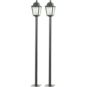 2 Luminárias de Chão para Jardim Pretas Postes Coloniais Dital Linha Soberana Área Externa