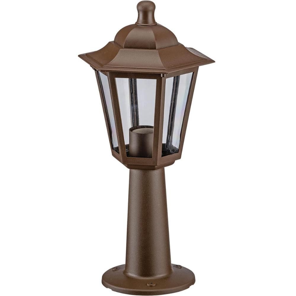 Poste Balizador para Jardim Colonial Marrom 18x44cm Dital Luminária de Chão Linha Grega