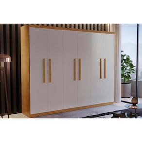 Guarda Roupa Casal 6 Portas e 2 Gavetas Espanha Imbuia/Off White - Rufato
