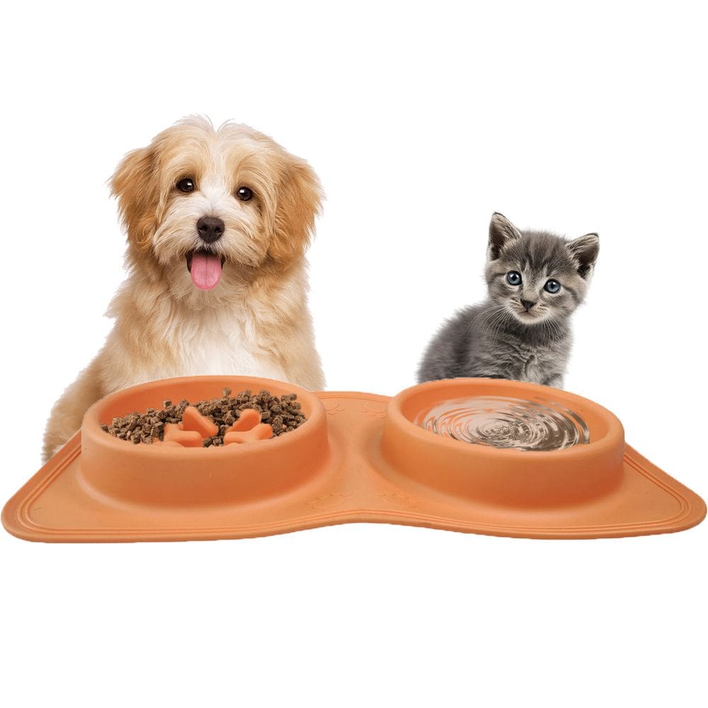 Bebedouro Comedouro 2 Em 1 Silicone Cachorro Gato Agua Raçao Hidrataçao Pet Passeio Viagem Caminhada