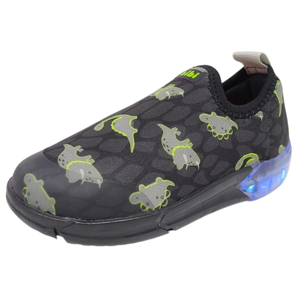 Tênis Infantil Menino Casual Luz LED Dinossauro Space Bibi