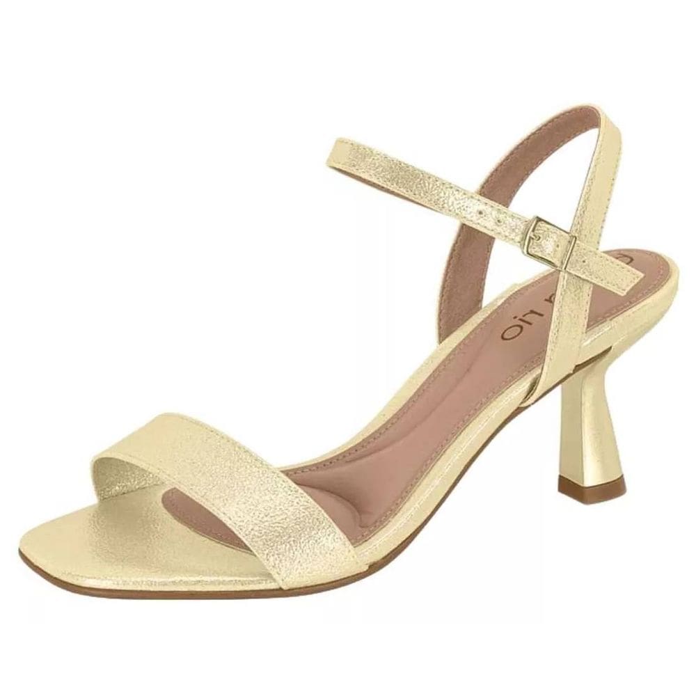 Sandália Feminina Salto Taça Médio Metalizada Chic Beira Rio