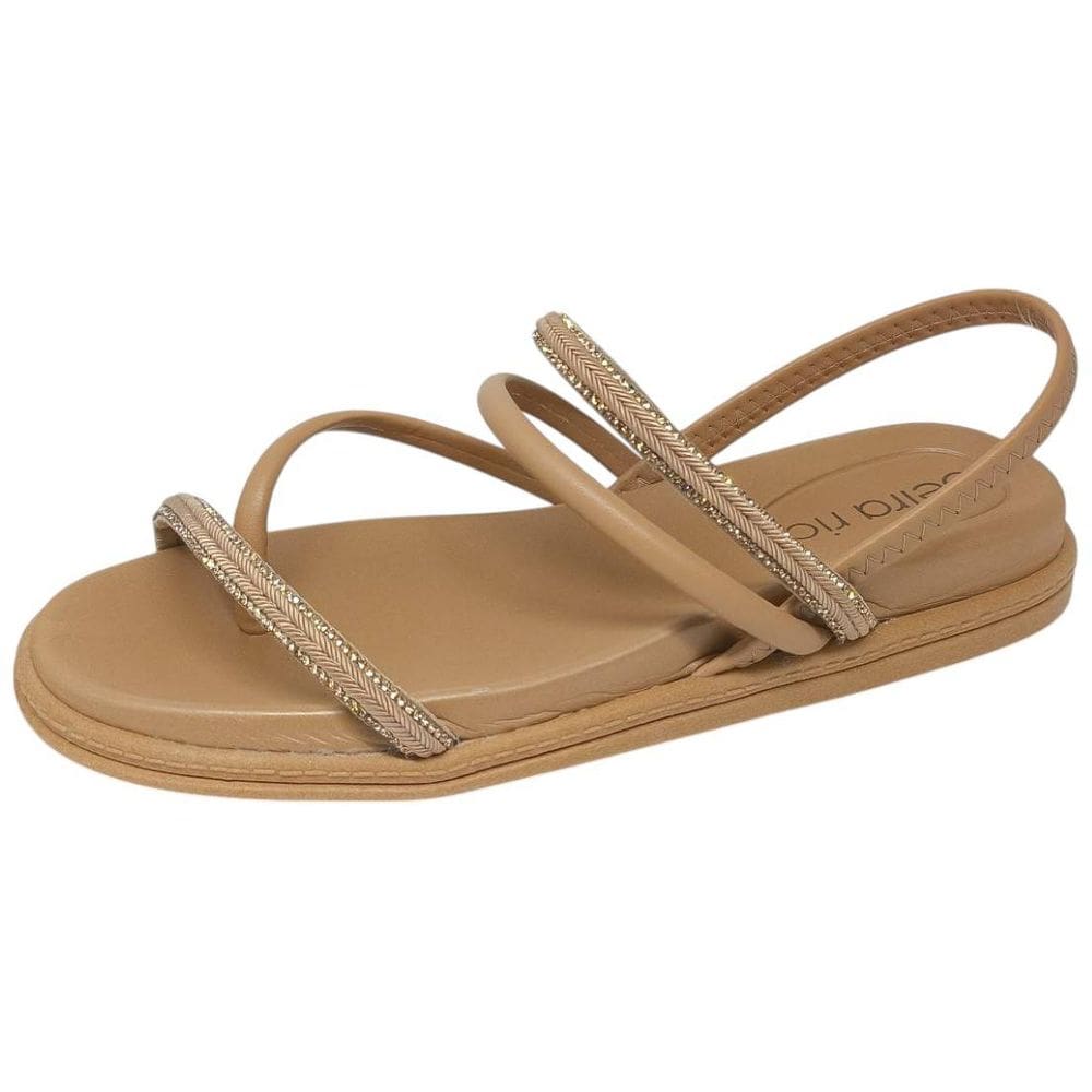 Sandália Feminina Papete Flatform Tira Strass Beira Rio