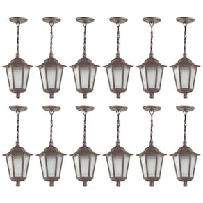 Conjunto 12 Pendentes de Teto Marrom Bivolt Luminárias Coloniais Externa Interna Dital