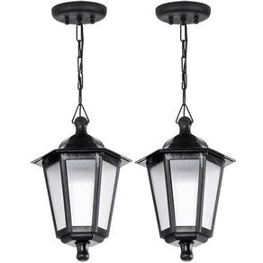 Kit 2 Pendentes Luminária Teto Gregos Colonial Clássica Vintage Retro Preto E27