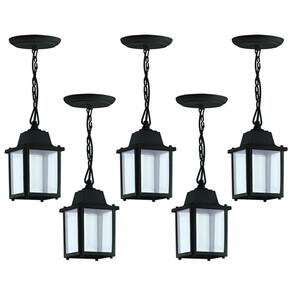 Kit 5 Pendentes Luminárias de Teto Colonial Vintage Preto Interno Externo Bivolt E27 Dital
