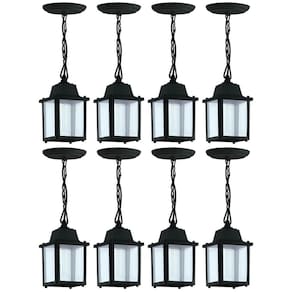 Conjunto 8 Pendentes 37cm Luminárias Pretas de Teto Vintage Interno Externo Bivolt Dital