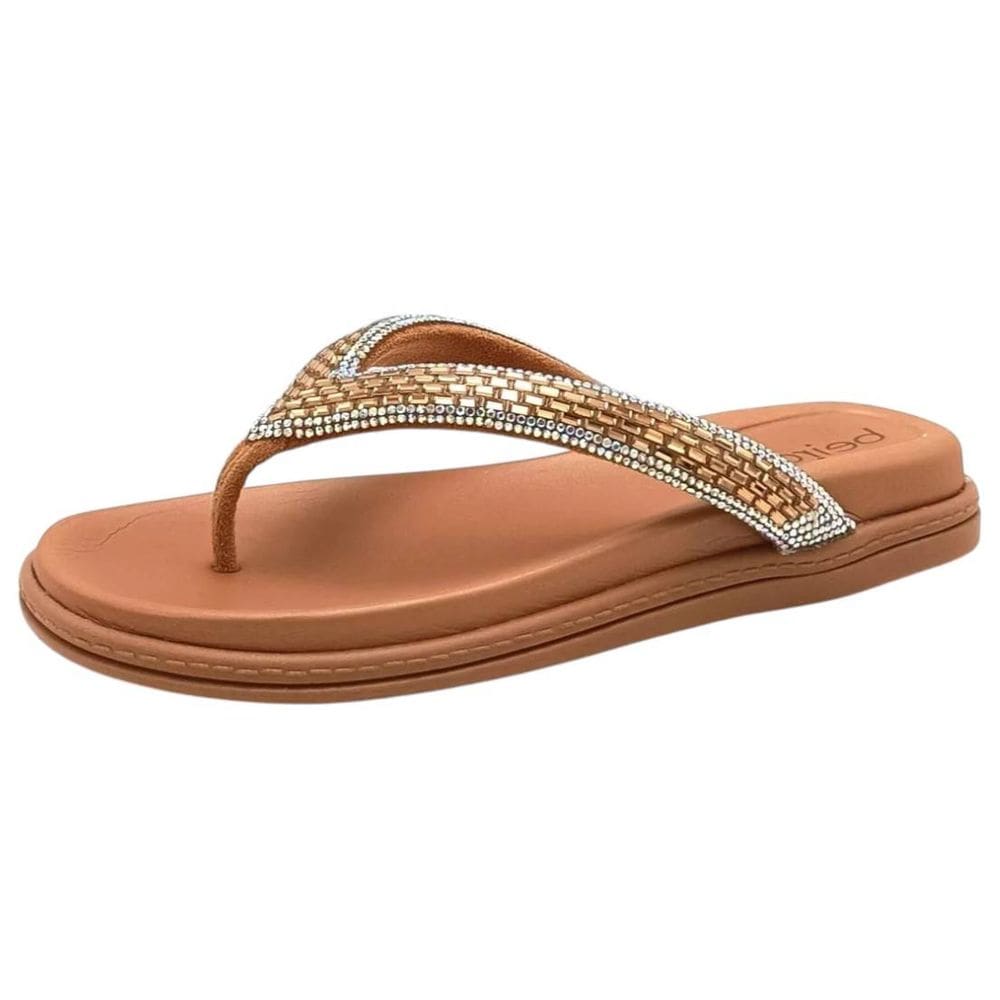 Chinelo Feminino Flatform Tira Strass Conforto Beira Rio