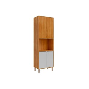 Torre Quente de Cozinha Paneleiro Divina c/ 4 Portas e 1 Nicho p/ Forno 70 cm Cinamomo/Branco - MGM