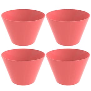 4 Potes Balde para Pipoca 3,8L Plástico Resistente Crippa Pipoqueira Rosa Goiaba