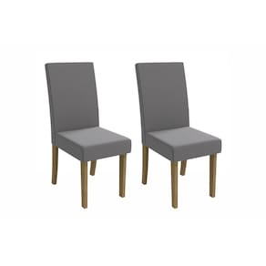 Kit 2 Cadeiras Sala Jantar 2CAD131 2 Un Canela/Suede Cinza - Kappesberg