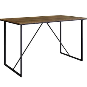Mesa Escritório Industrial 135x72x80cm Em Preto e Noce Oro Mesa Home Office Placa e Ponto