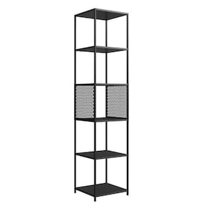 Estante Expositor Livros Studio Industrial Alta 5 Prateleiras Placa e Ponto P1023 Preto