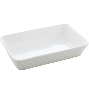 Travessa de Porcelana Branca 750ml Refratário Pequeno Retangular Servir Mesa Posta Línea Lyor