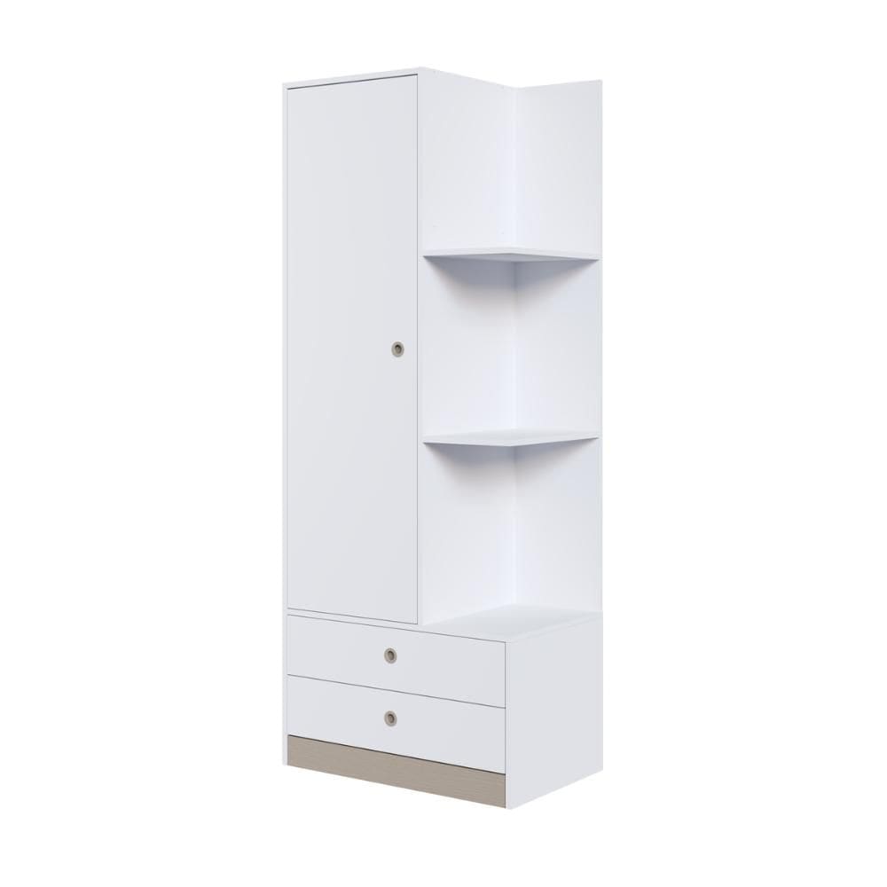 Guarda Roupas Infantil Branco Amore com Prateleiras 2 Gaveta