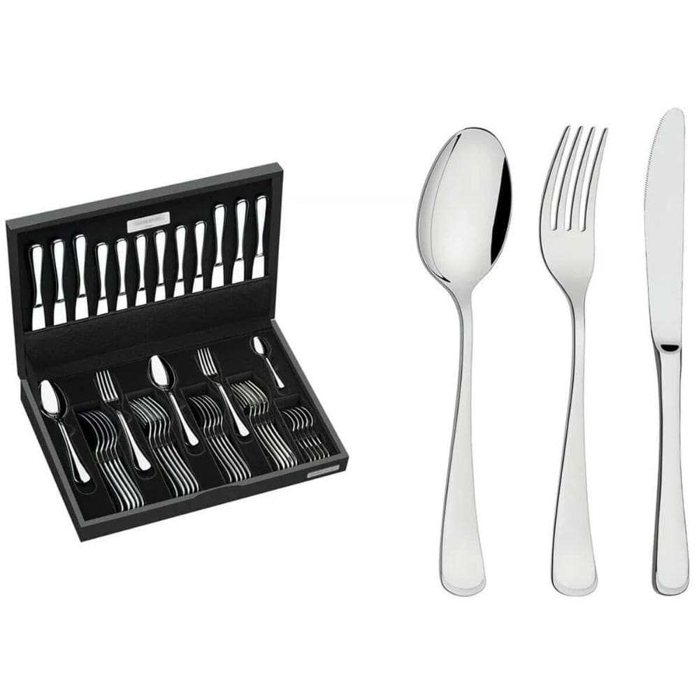 Faqueiro Tramontina Mônaco Inox 42 peças Facas de Mesa 6mm Estojo de Madeira