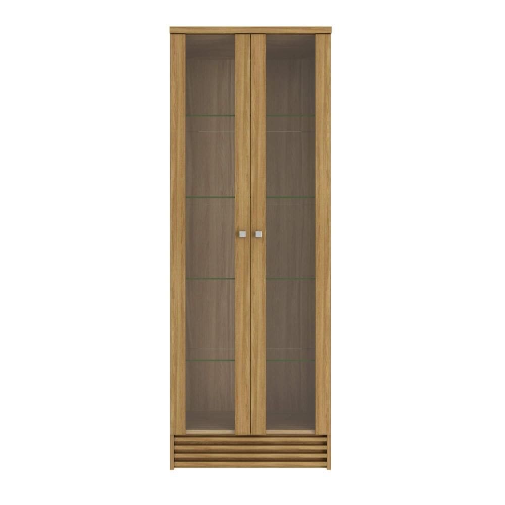Cristaleira Amêndoa com 2 Portas e Prateleira em Vidro CR6002 Tecnomobili