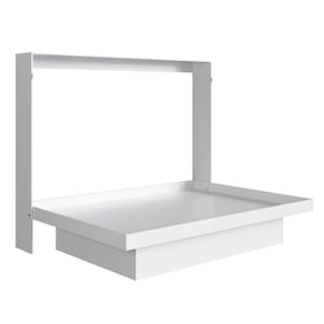 Cama Articulável Horizontal Casal com Estação de Trabalho Branca MDP Latino Art In Móveis