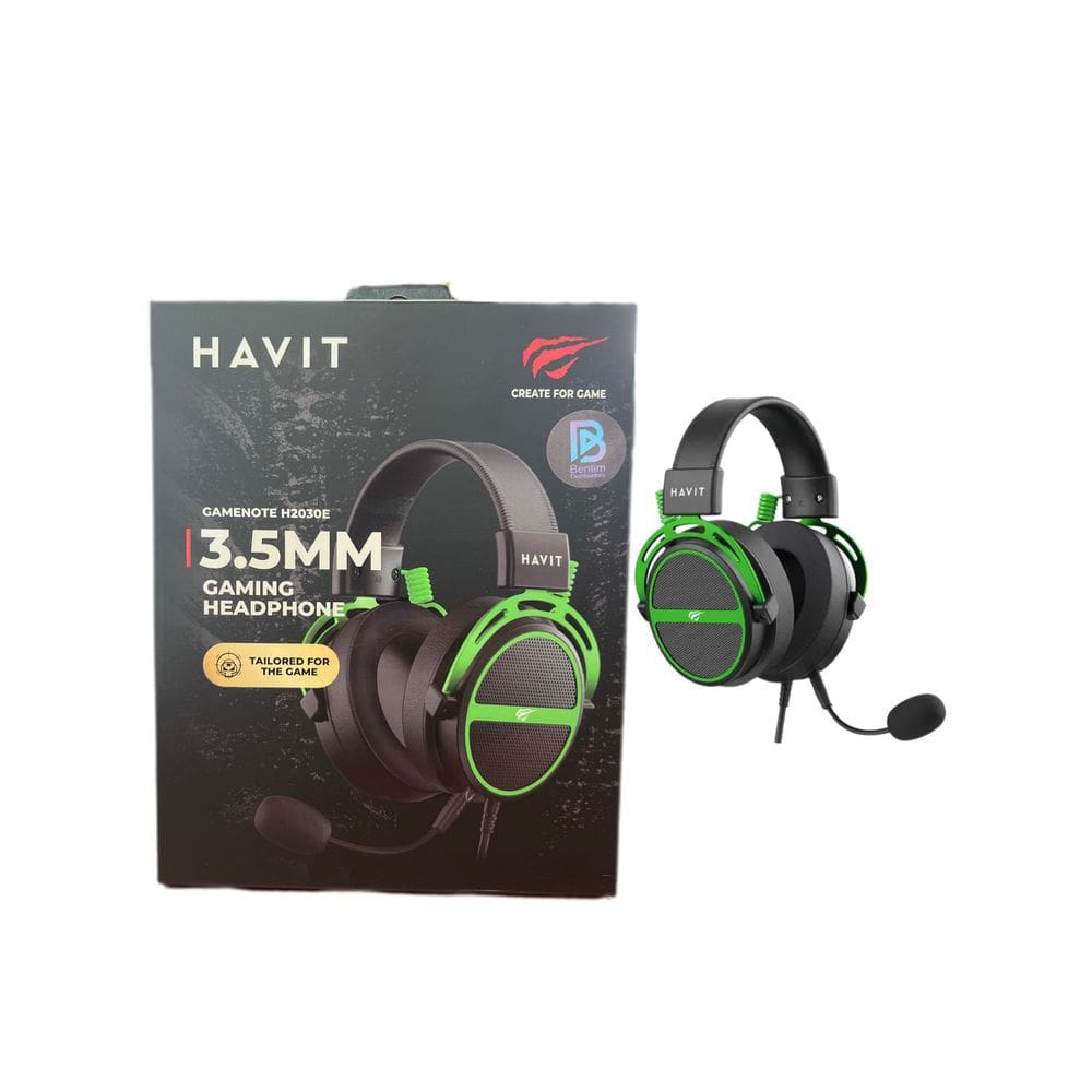Fones Havit Gamenote H2030e Preto E Verde Com Microfone