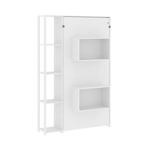 Cama Articulada de Solteiro com 4 Prateleiras e 2 Nichos CM8013 Branca Tecnomobili