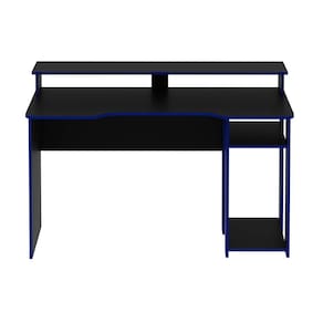 Mesa Gamer com Porta CPU 136cm ME4153 Preto/Azul Tecnomobili