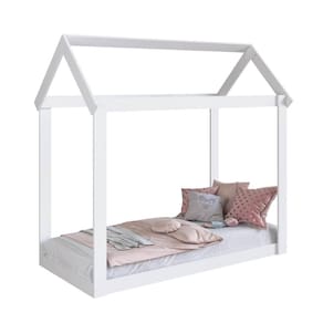 Cama Infantil Montessoriana Casinha Branca Meu Fofinho MDP A
