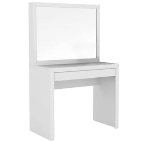 Penteadeira Camarim para Quarto 90x46,5x142,5 Juvenil com Espelho PE 2000 Branco Tecnomobili