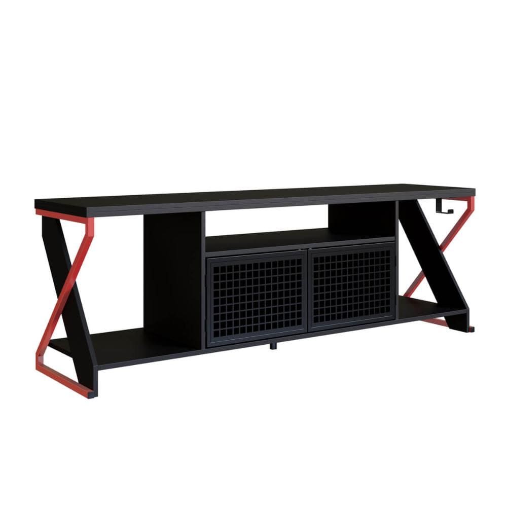 Rack Gamer para Tv até 60" com Led RGB P1033 Vermelho/Preto