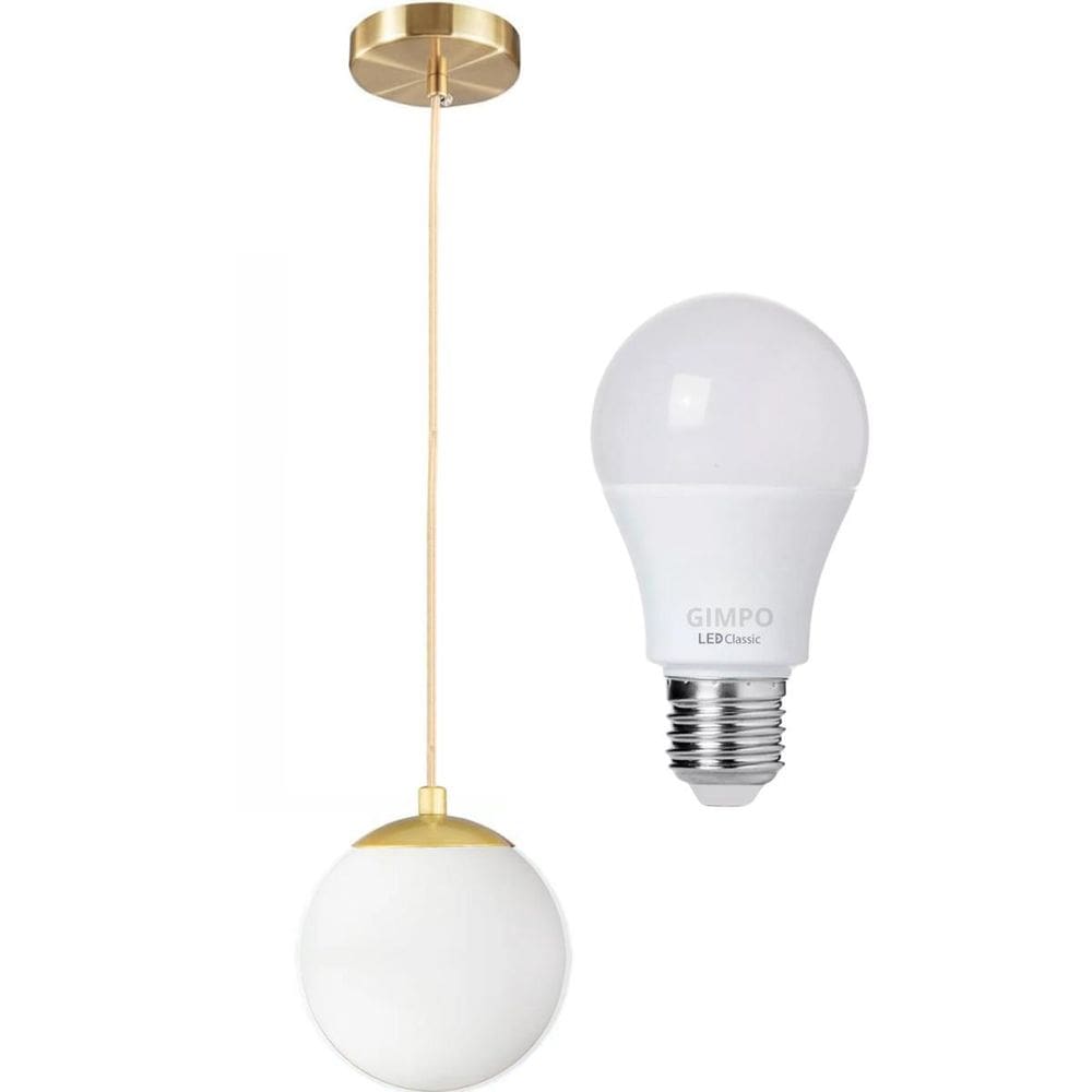 Luminária Lustre Pendente 215Cm Jabuticaba Globo Vidro 15Cm