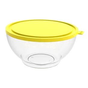 Pote com Tampa 3,1L Redondo Crippa Transparente e Amarelo Bacia Alimentos Frutas
