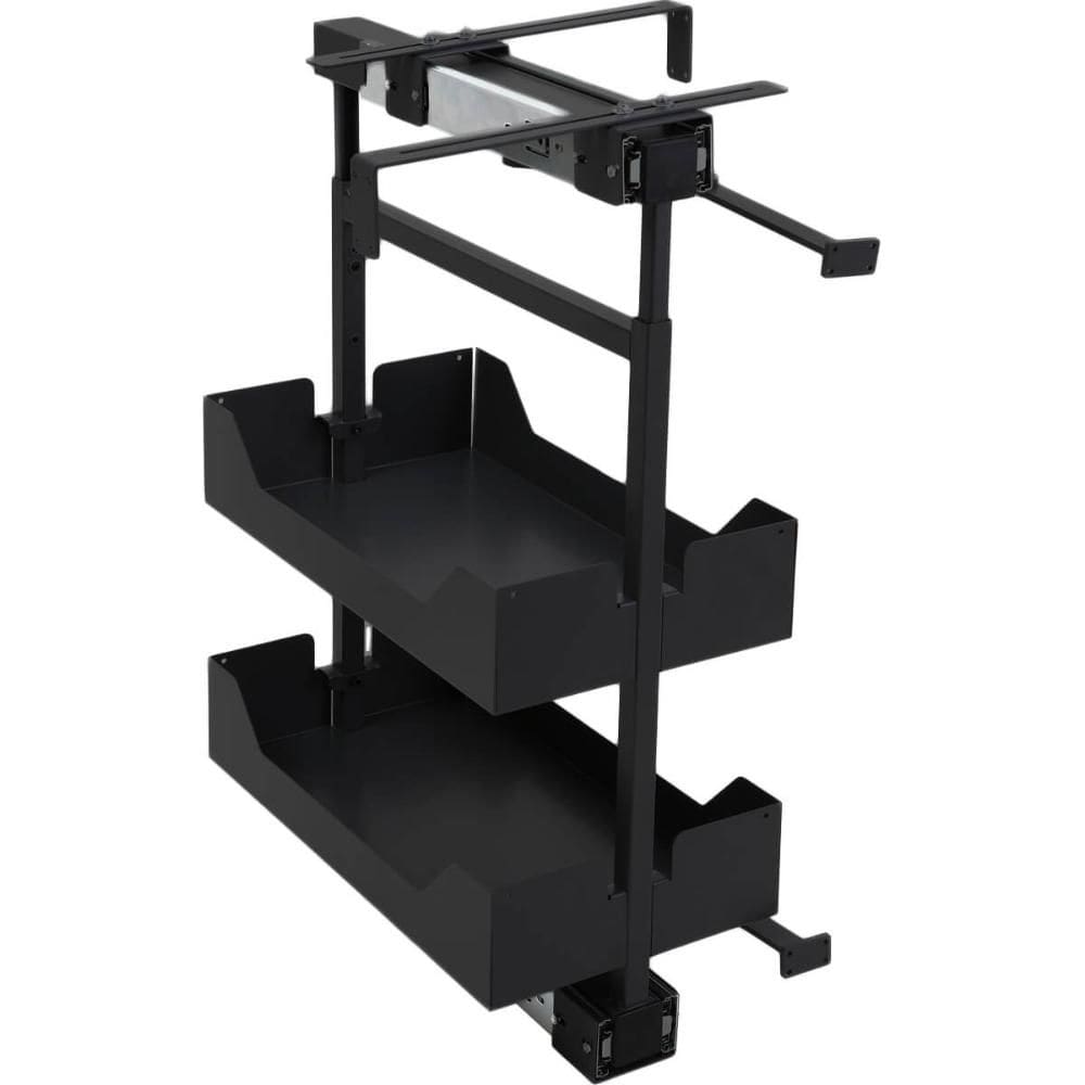 Coluna Baixa Masutti 2 Bandejas 24x48x61cm Preta Corrediça Deslizante Móvel