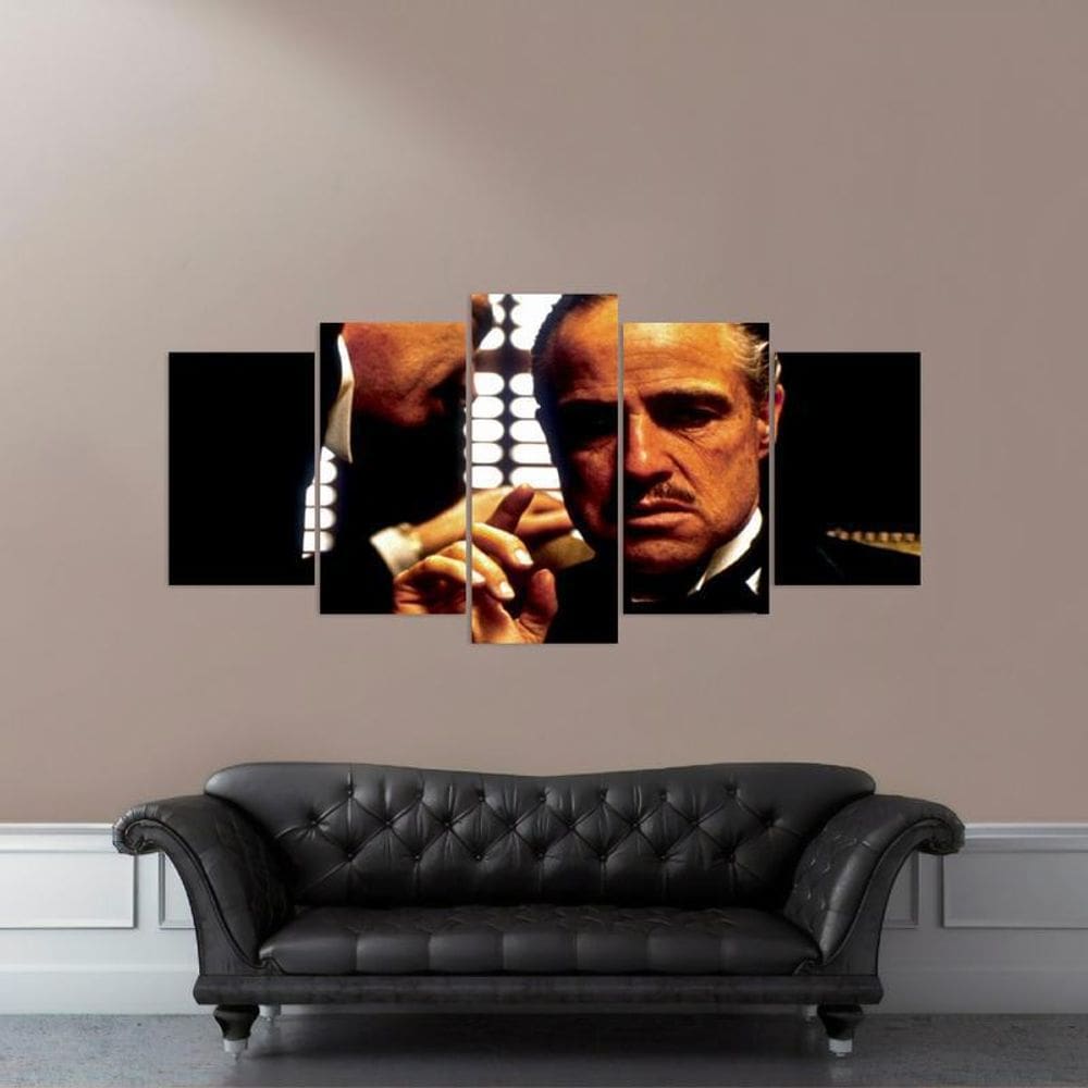 Quadro Mosaico Poderoso Chefão Filmes Para Quarto 5 Peças