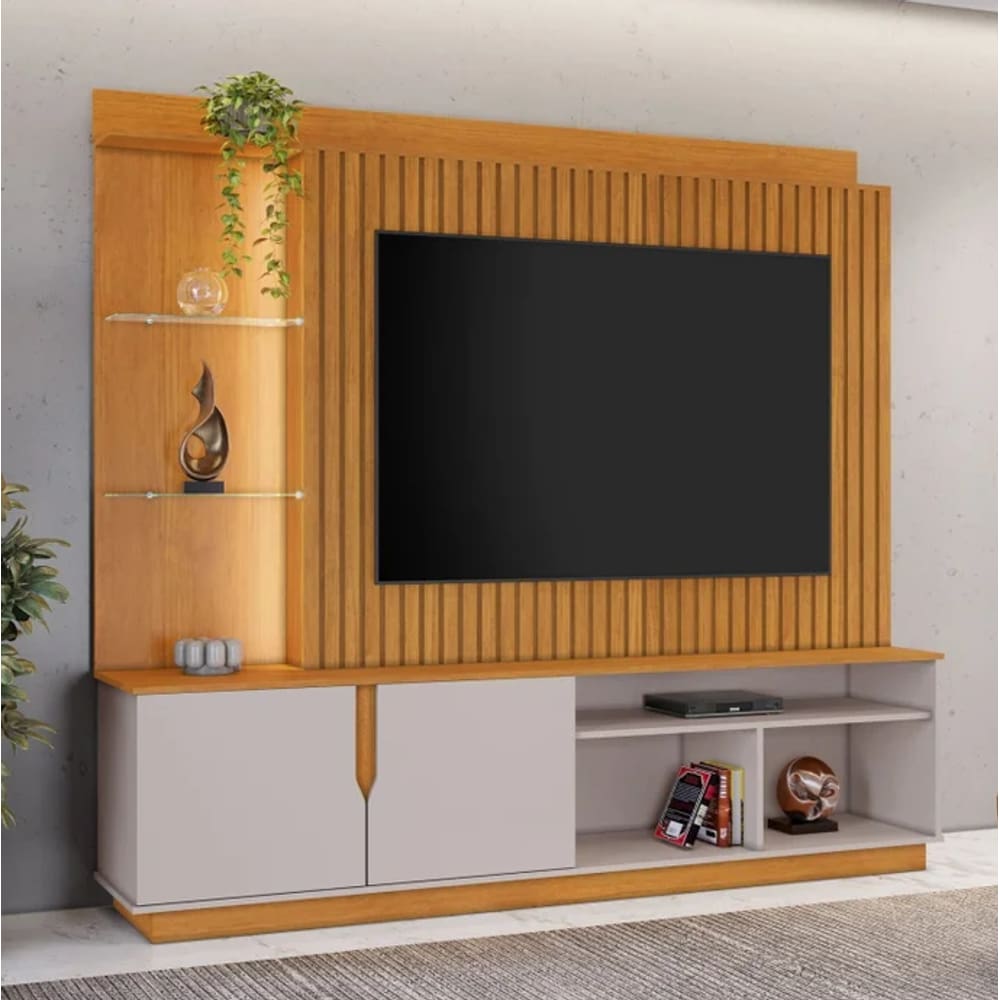 Home Amparo Para Tv Até 60” JCM Movelaria - Cinamomo/Off