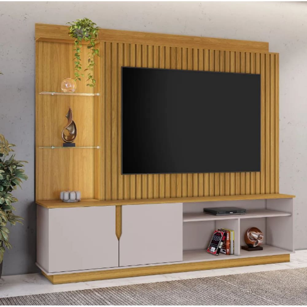 Home Amparo Para Tv Até 60” JCM Movelaria - Nature/Off