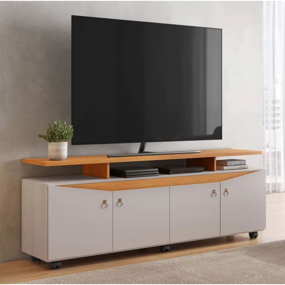 Rack Elogio Para Tv Até 65&quot; JCM Movelaria - Off/Cinamomo