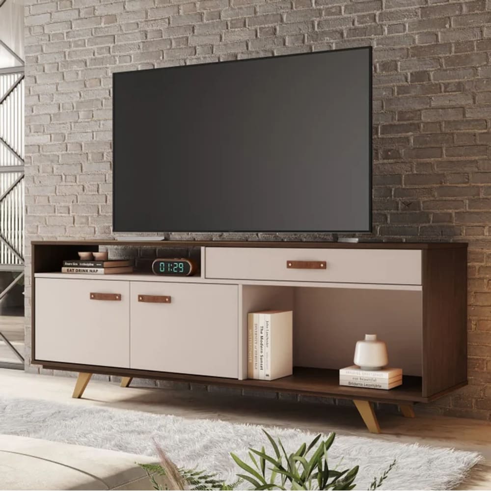 Rack Ímpar Para Tv Até 65” JCM Movelaria - Café Soft/Off