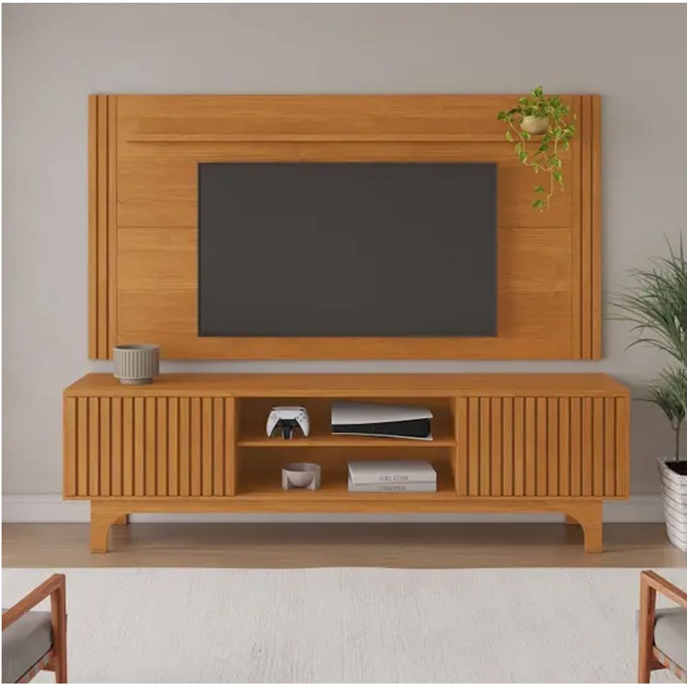 Rack Com Painel TV Até 70&quot; Trunfo JCM Movelaria - Cinamomo
